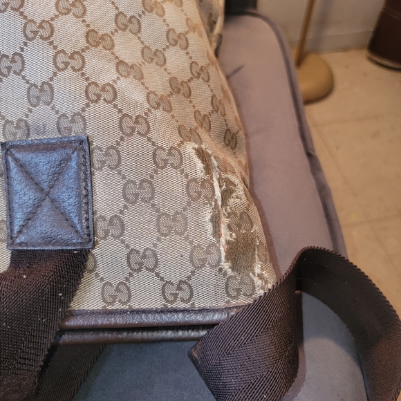 Authentic Gucci GG Canvas Brown Beige Large 2way Shoppers Shoulder Bag Tote - Picture 15 of 16